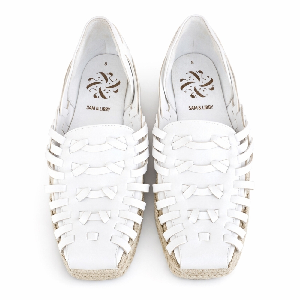 Sam & Libby White Braided Espadrille Flats